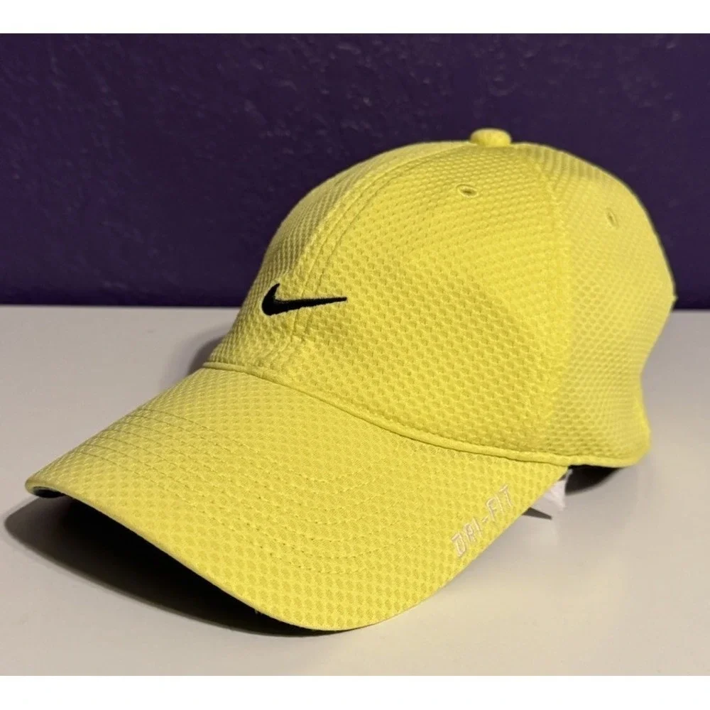 Nike Tailwind Hat Yellow Mesh 6 Panel Strapback Dri-FIT AW84 Y2K Rare